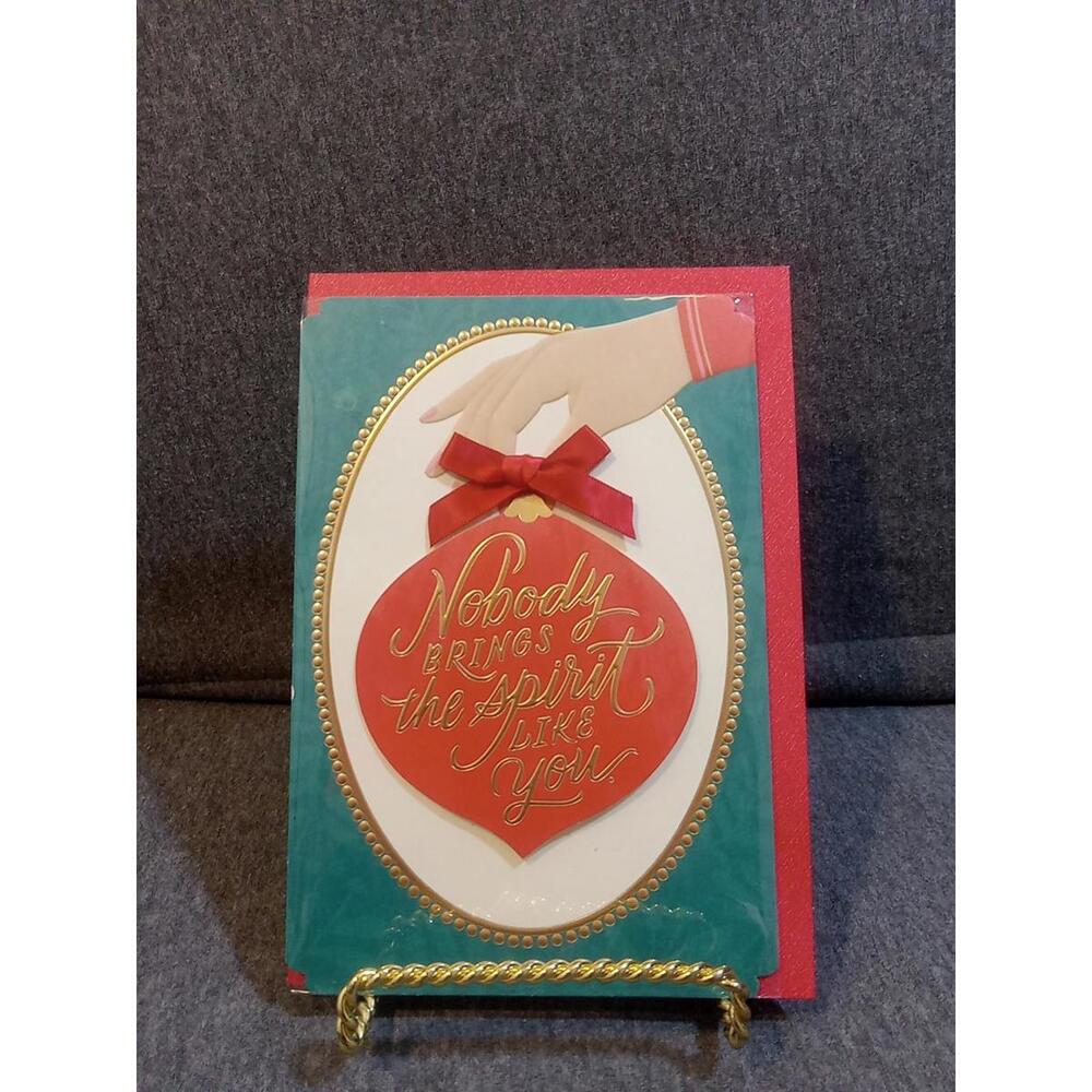 Hallmark Card Green White Red To DAUGHTER "Nobody Brings The Spirit Like You"